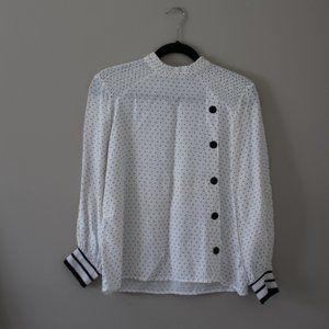 Zara Black & White Polka Dot Blouse 3564/052/064 | XS